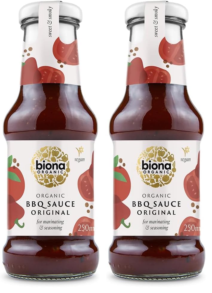 Biona Organic Barbecue Sauce - Tangy & Smoky Flavor | Vegan | 2 x 250ml