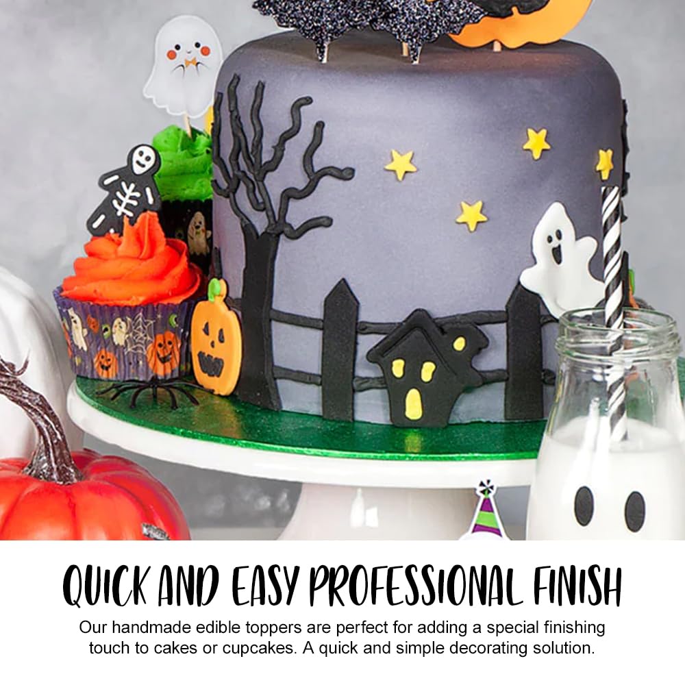 Anniversary House Halloween Hallows Eve Edible Cake Toppers - 4 Count | 4.2 cm 3