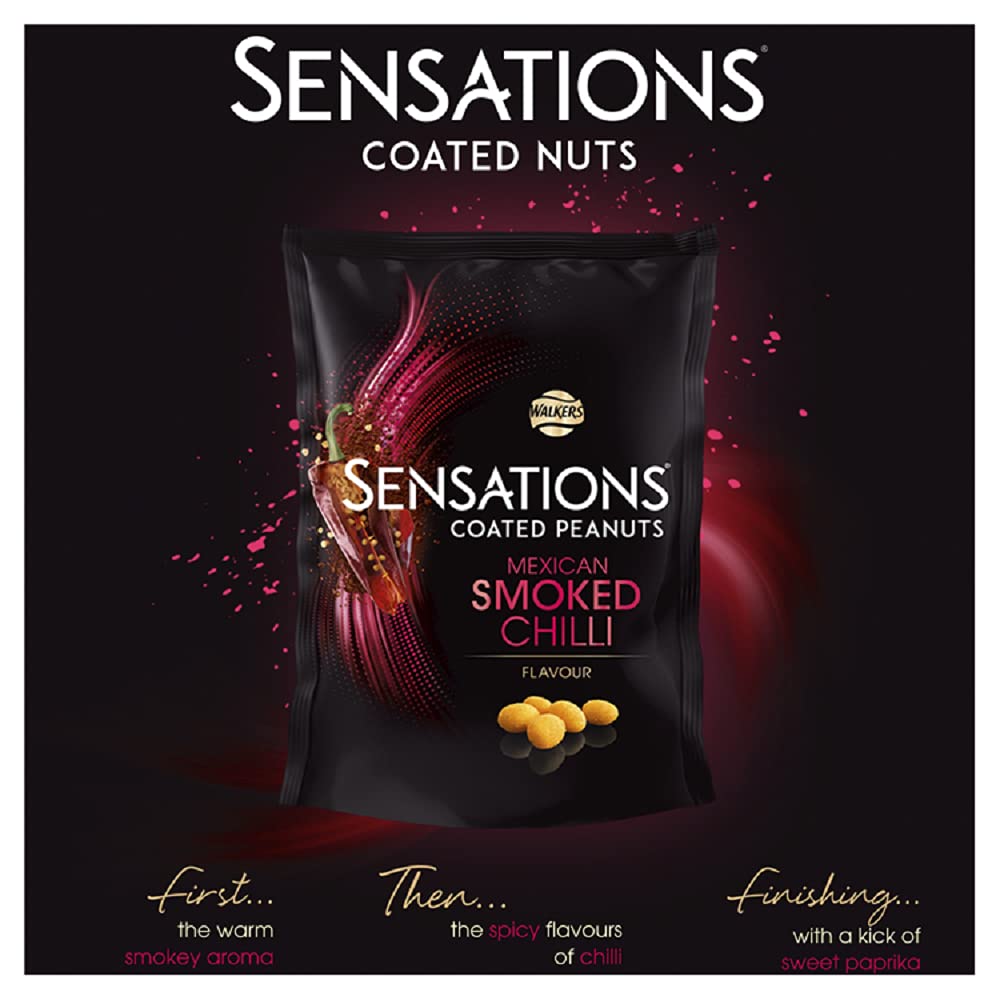 Sensations Mexican Smoked Chilli Coated Sharing Peanuts - 150g Pack of 3 3