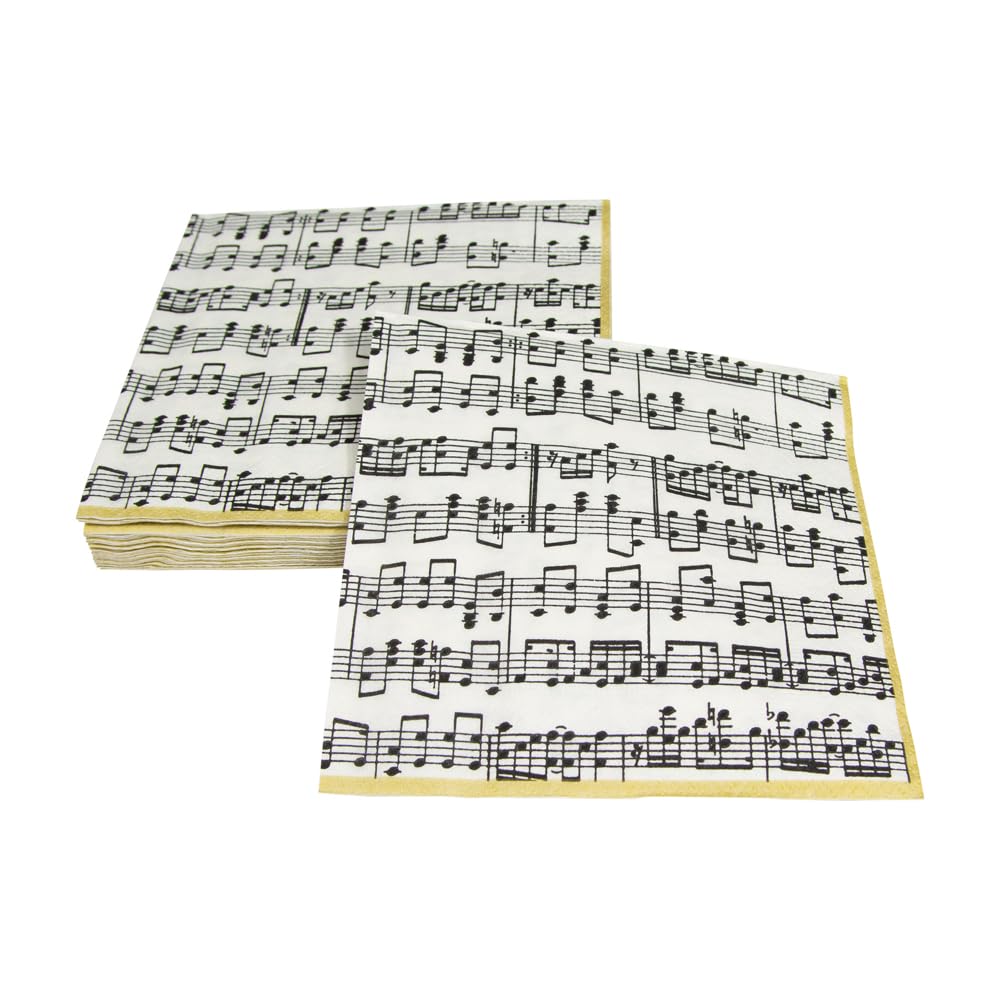Caspari Musica Paper Luncheon Napkins - Pack of 20 | Triple-Ply Tissue | Made in Germany 3