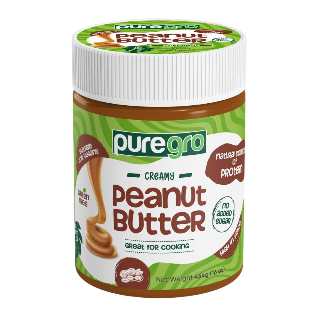 Puregro Creamy Peanut Butter - High Protein, Vegan, Gluten-Free | 454g