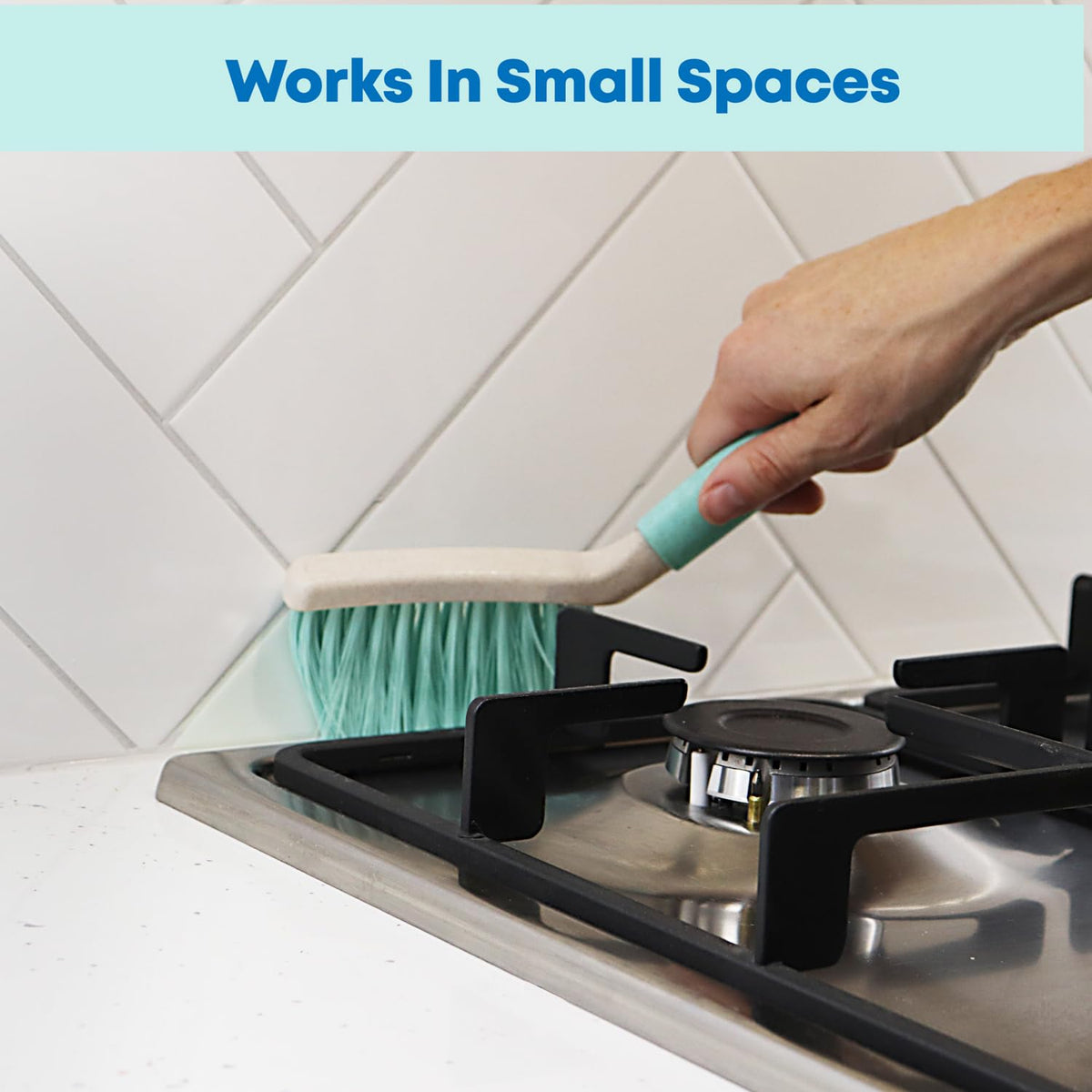 JVL Pro Clean Anti-Bac Mini Dustpan and Brush Set - Silver Phosphate Antibac Protection | Rubber Lip | Slim Handle 5