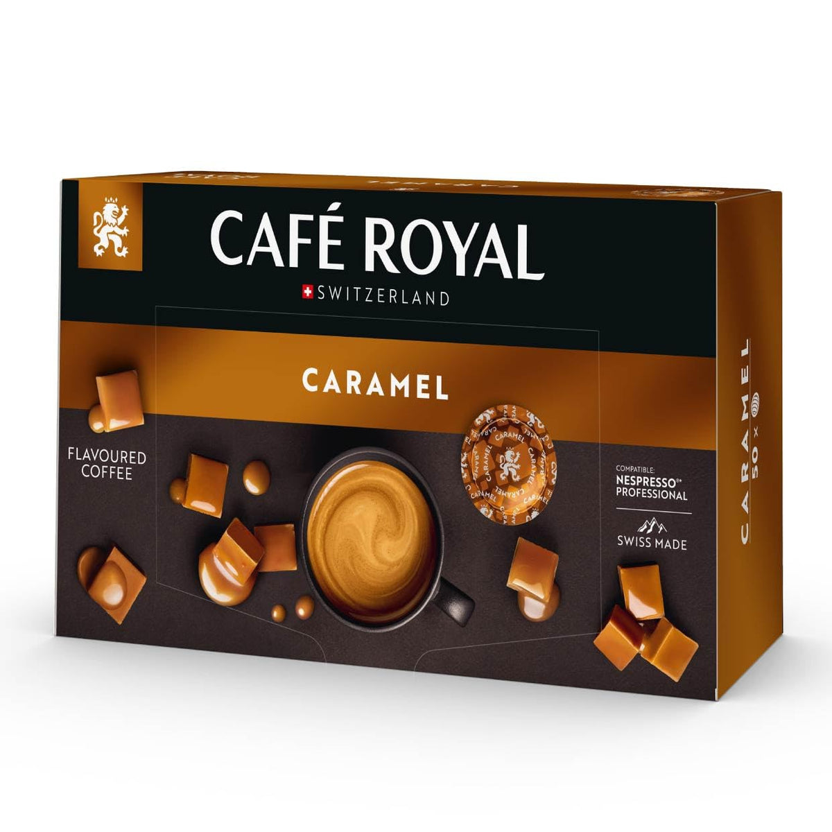 Café Royal Caramel Coffee Pads - 50 Count | Nespresso® Professional Compatible | Arabica Beans