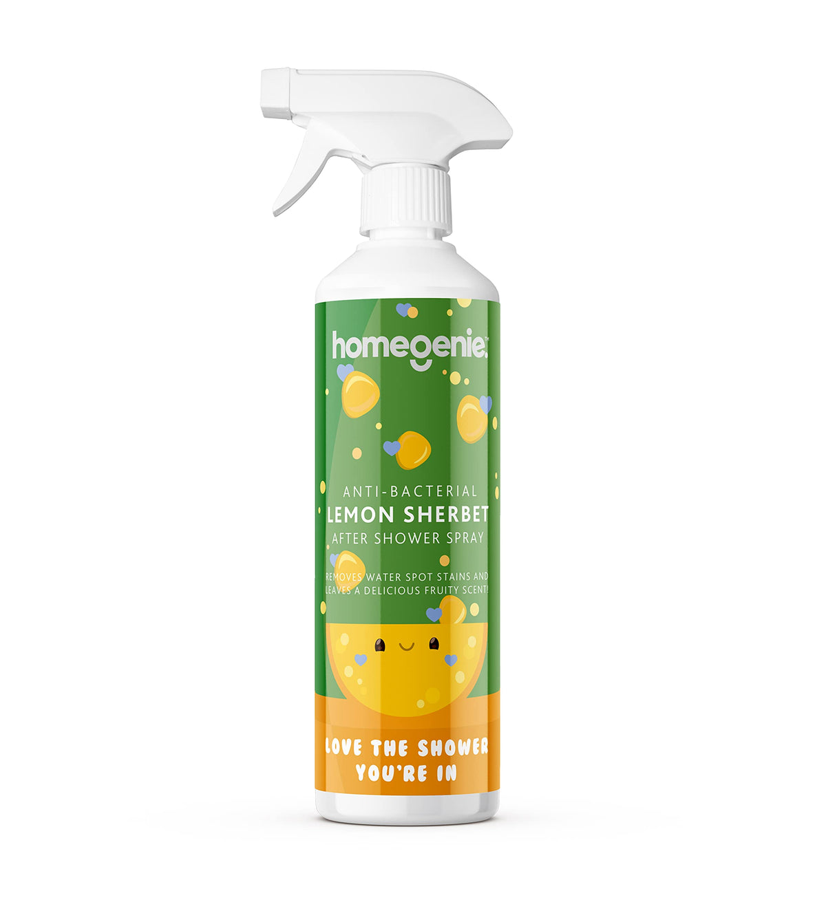 HomeGenie Anti-Bacterial After Shower Cleaner - 500ml Spray | Streak-Free Finish | Lemon Sherbet