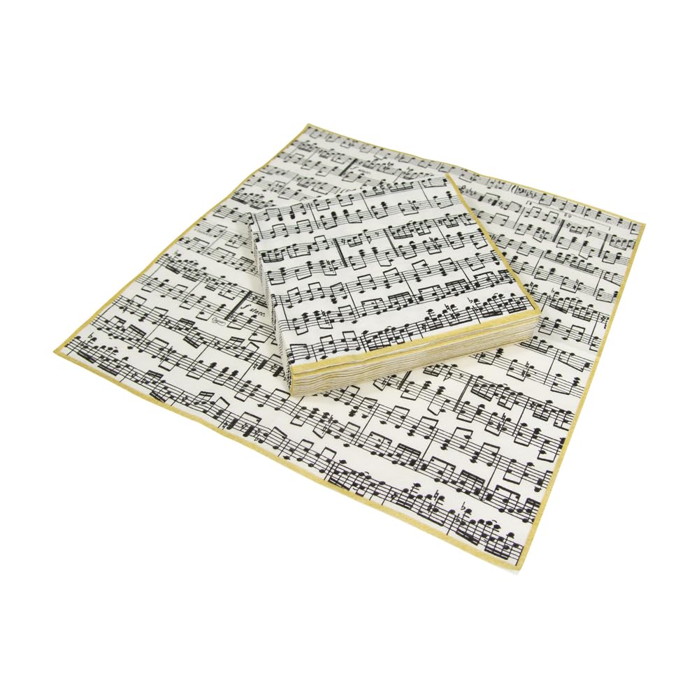 Caspari Musica Paper Luncheon Napkins - Pack of 20 | Triple-Ply Tissue | Made in Germany 5