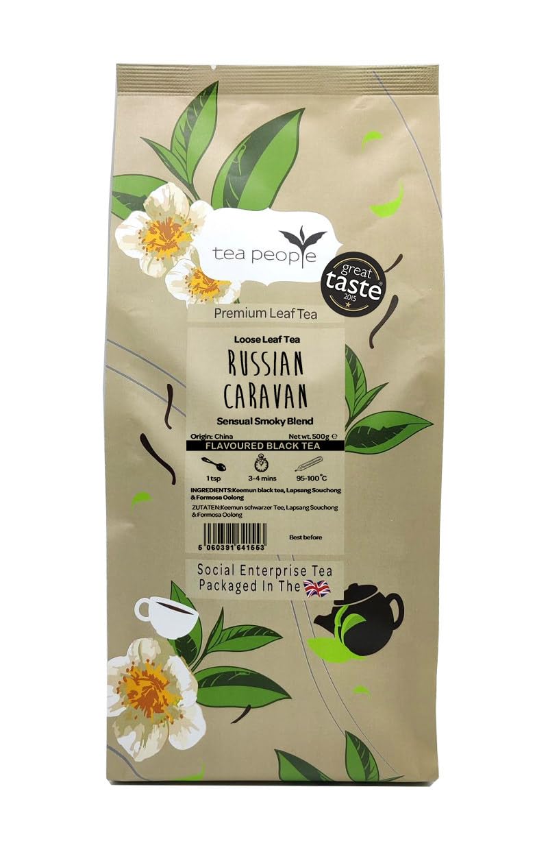 Tea People Russian Caravan Black Tea - 500g Loose Leaves | Smoky Aroma | Blend of Keemun, Lapsang Souchong & Oolong 1