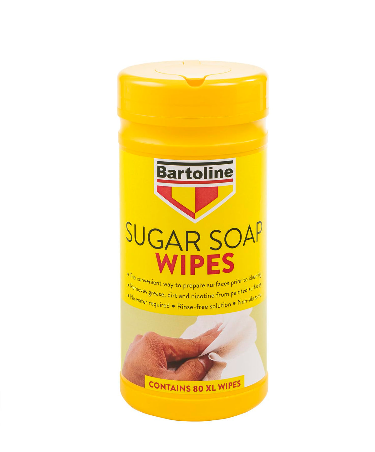 Bartoline Sugar Soap Wipes - Pre-Paint Cleaning & Degreasing | 80 Extra Large Wipes | Rinse Free