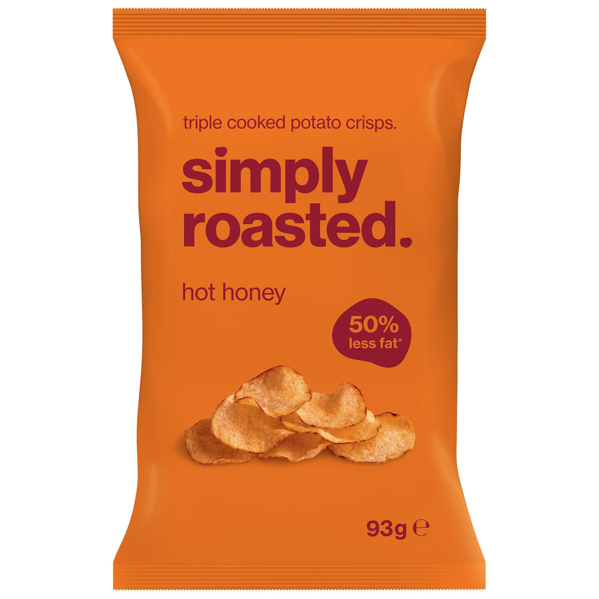 Simply Roasted Hot Honey Crisps - 12 x 93g Sharer Bags | Sweet & Spicy Flavour | Roasted, Not Fried