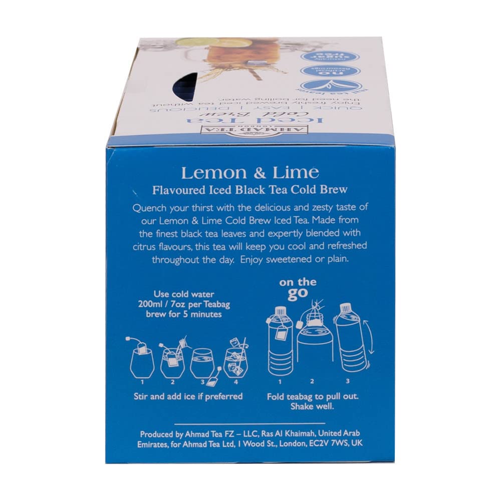 Ahmad Tea Lemon & Lime Cold Brew Black Tea - 20 Teabags (Pack of 5) 6