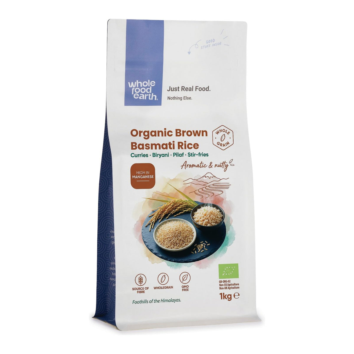 Wholefood Earth Organic Brown Basmati Rice - 1kg | Vegan | GMO Free 5