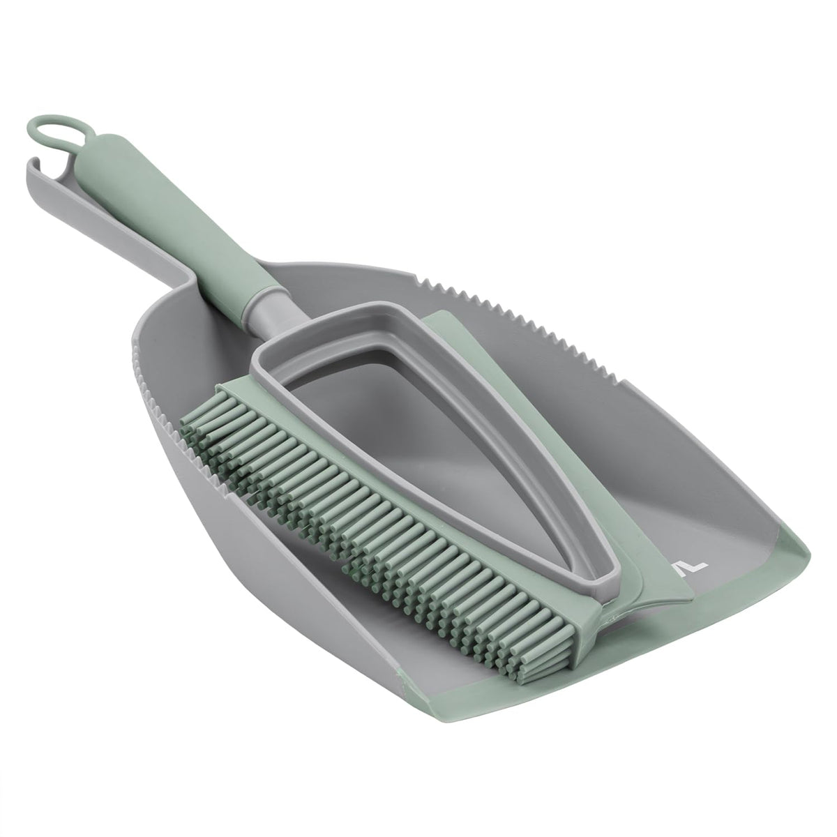 JVL Rubber Dustpan and Brush Set - Handheld Floor Sweeper with Rubber Bristles