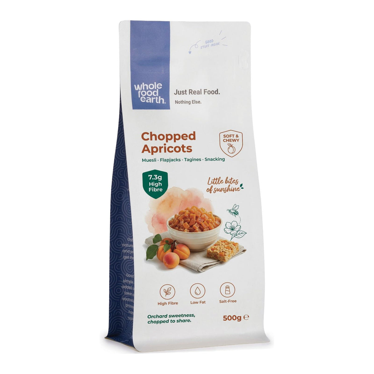 Wholefood Earth Chopped Apricots - 500g | High Fibre | GMO Free 1