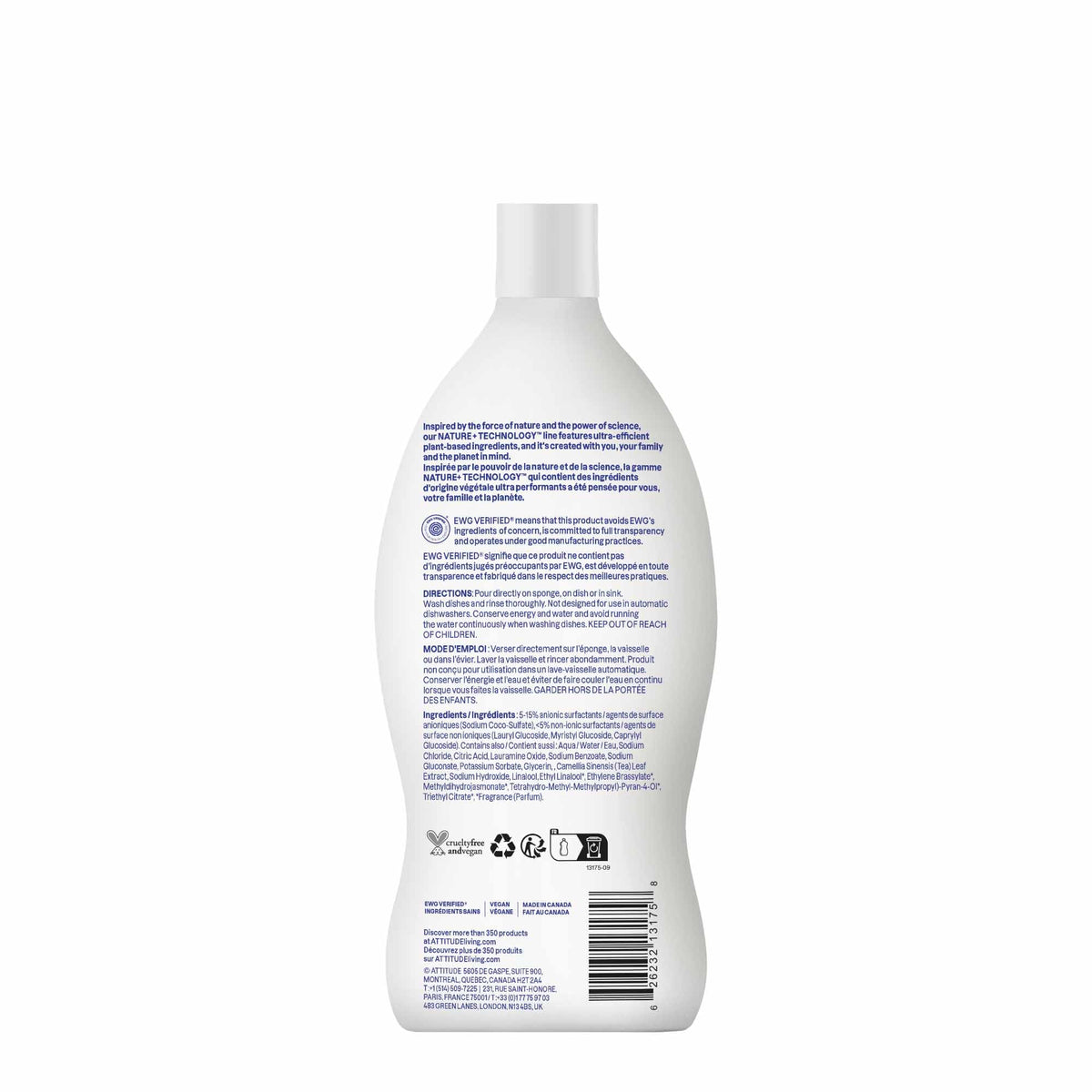 ATTITUDE Washing-Up Liquid - EWG Verified, Cuts Grease, Gentle on Hands, Olive & Coriander Scent, 700 ml 7