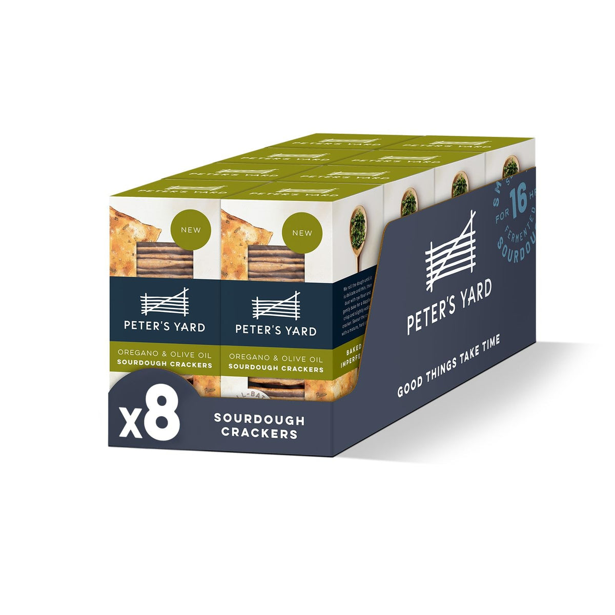 Peter's Yard Oregano and Olive Oil Sourdough Crackers - 90g Pack