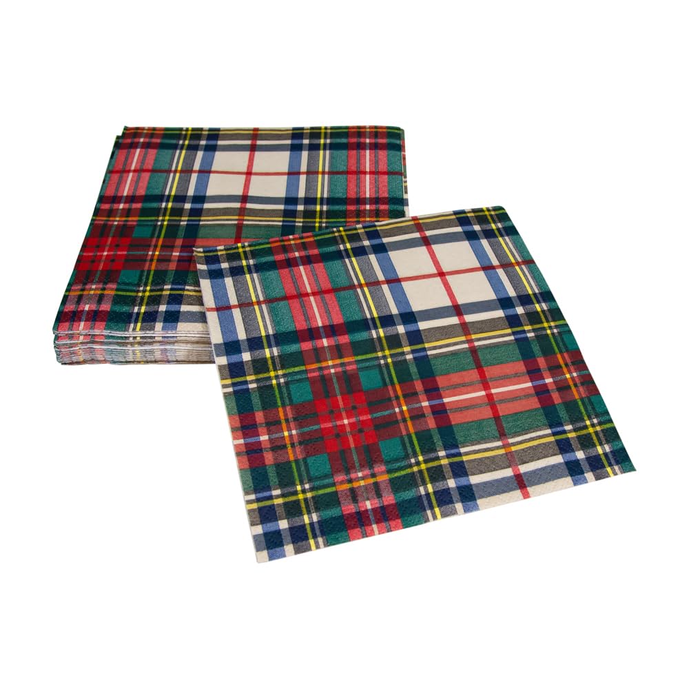 Caspari Dress Stewart Tartan Paper Luncheon Napkins - 20 Count 3