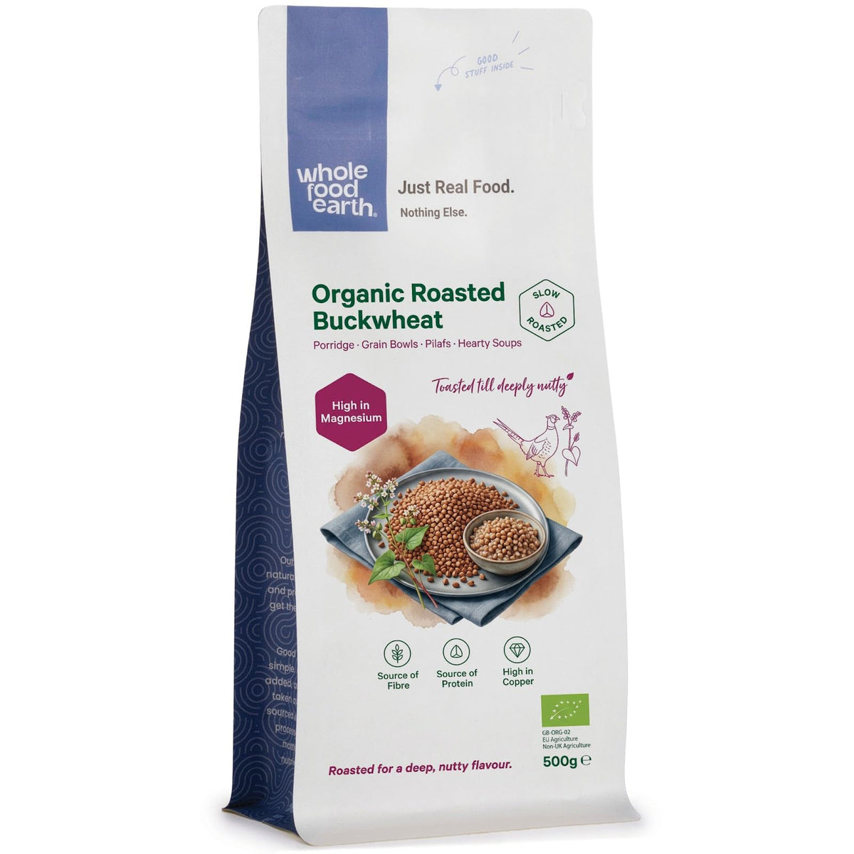 Wholefood Earth Organic Roasted Buckwheat - 500g | Source of Protein & Fiber | GMO Free 1