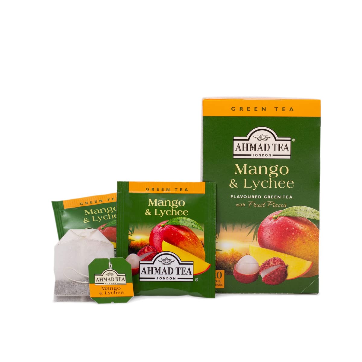 Ahmad Tea Mango & Lychee Green Tea - Exotic Flavor, Antioxidant Rich | 20 Teabags (Pack of 2) 4
