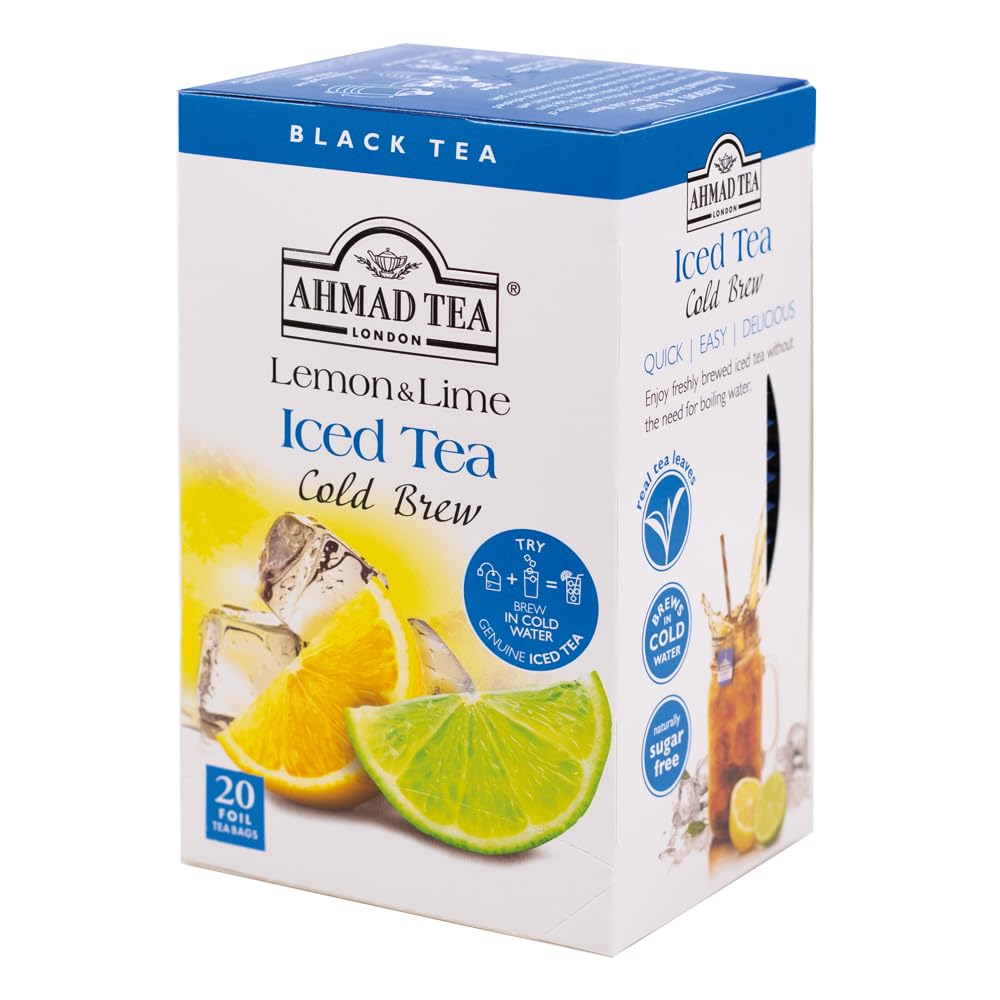 Ahmad Tea Lemon & Lime Cold Brew Black Tea - 20 Teabags (Pack of 5) 4