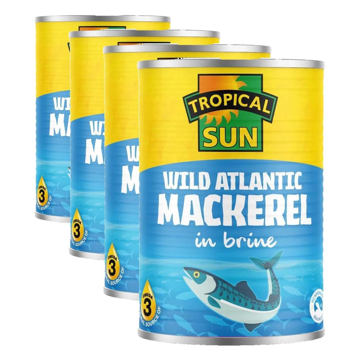 Tropical Sun Wild Atlantic Mackerel in Brine - High Protein | Omega 3 | 400g
