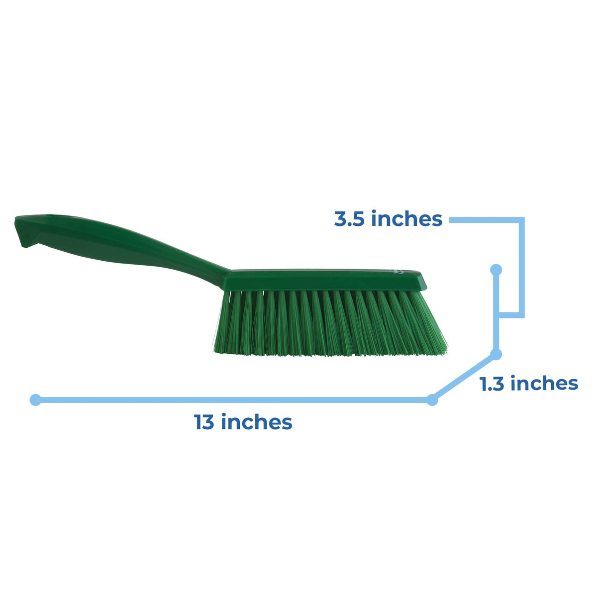 Vikan Bench Brush - Soft Bristle Dustpan Brush for Fine Particles | Green | Polypropylene 3