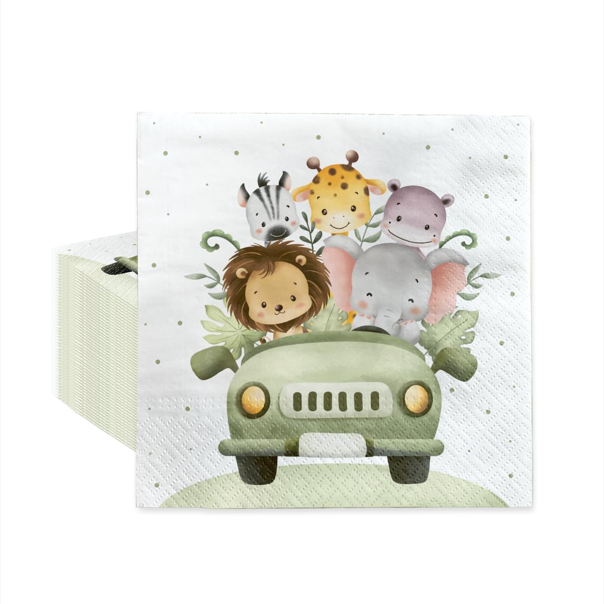 PAW Decor Collection Safari Fun Napkins - 3-Ply Absorbent Paper, 33 x 33 cm, 20 Pack