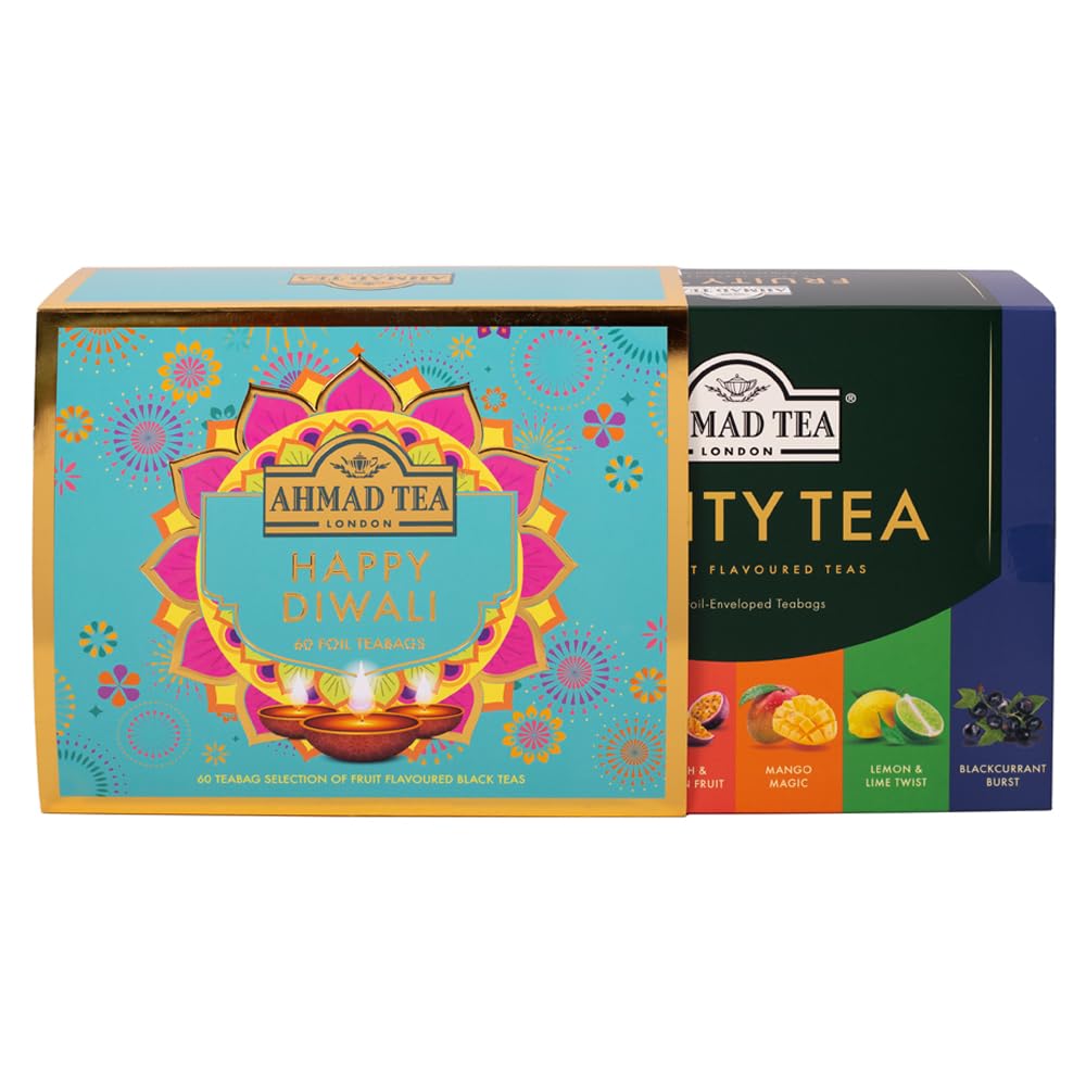 Ahmad Tea Happy Diwali Selection Pack - 60 Teabags | 6 Unique Blends | Festive Gift 3