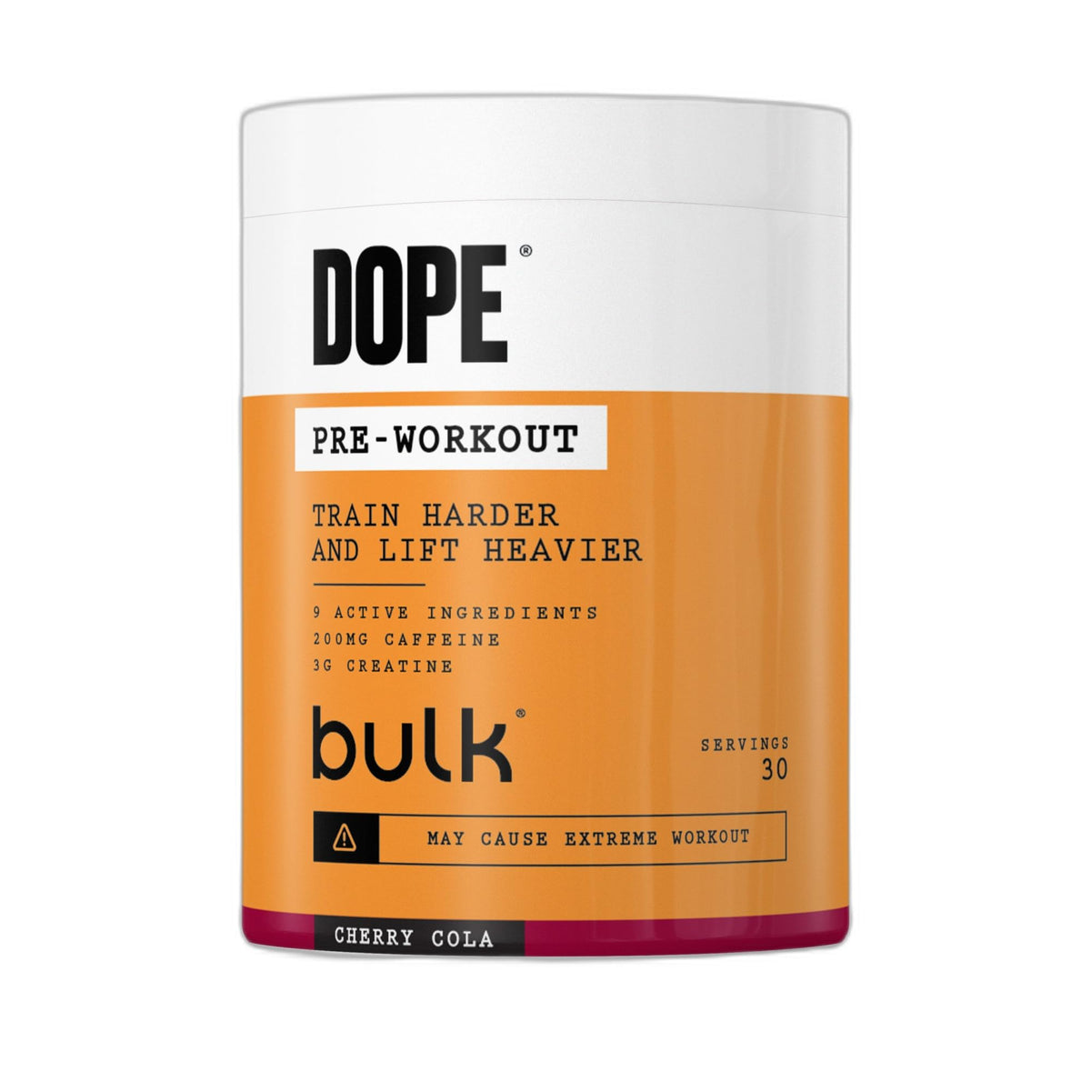 BULK POWDERS Dope Pre-Workout Powder - Cherry Cola | 3g Creatine | 200mg Caffeine 1