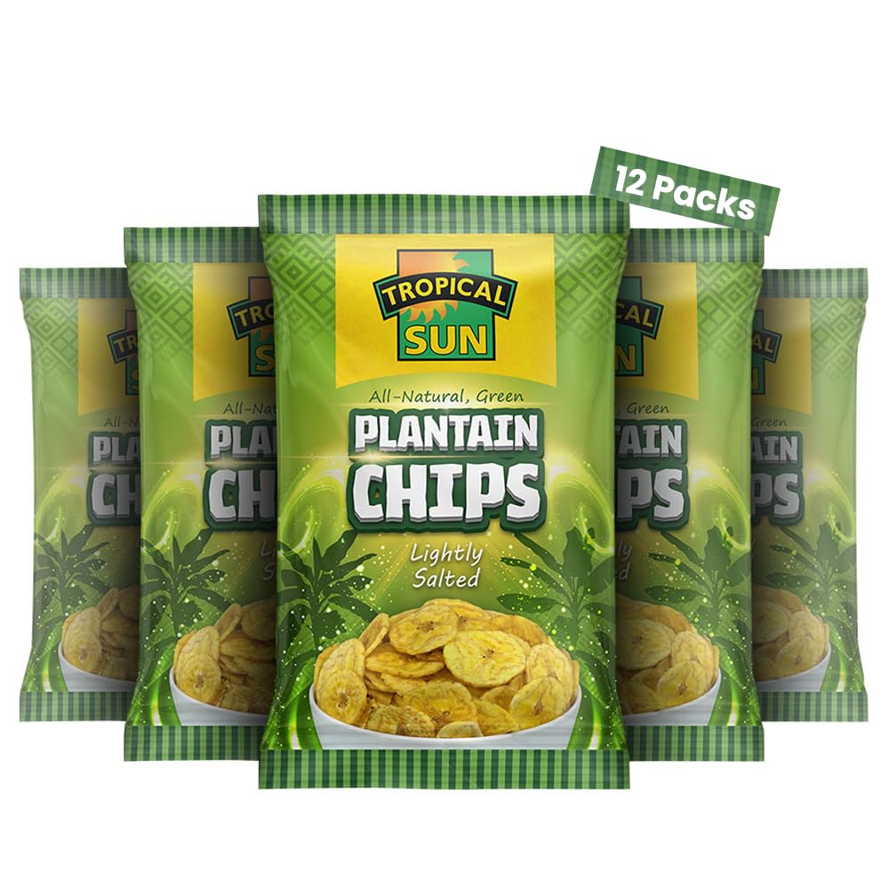 Tropical Sun Lightly Salted Plantain Chips - 70g Bags (Pack of 12) 1