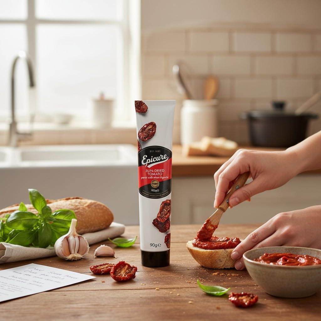 Epicure Sundried Tomato Purée with Onion & Garlic - 90g Tubes | Pack of 12 5