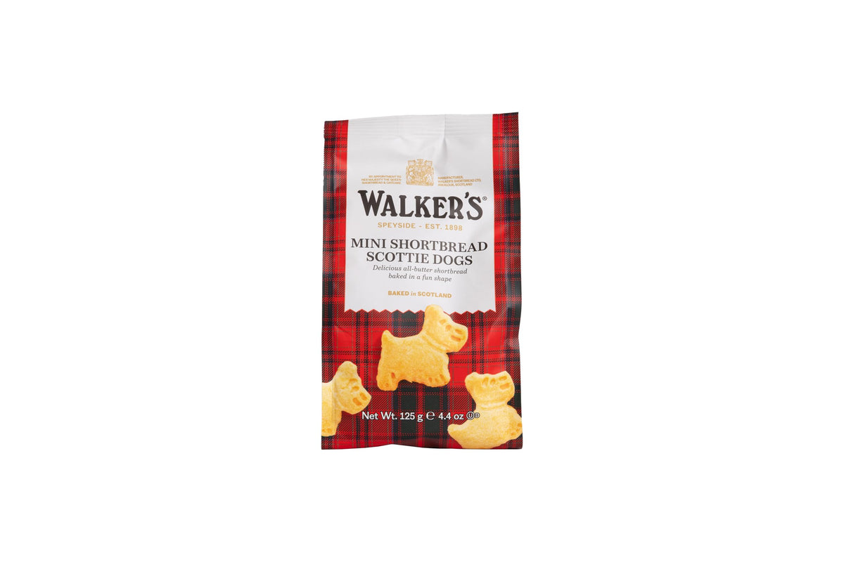 Walkers Shortbread Mini Scottie Dogs - Buttery Scottish Biscuits | 125g Bag | Pack of 12