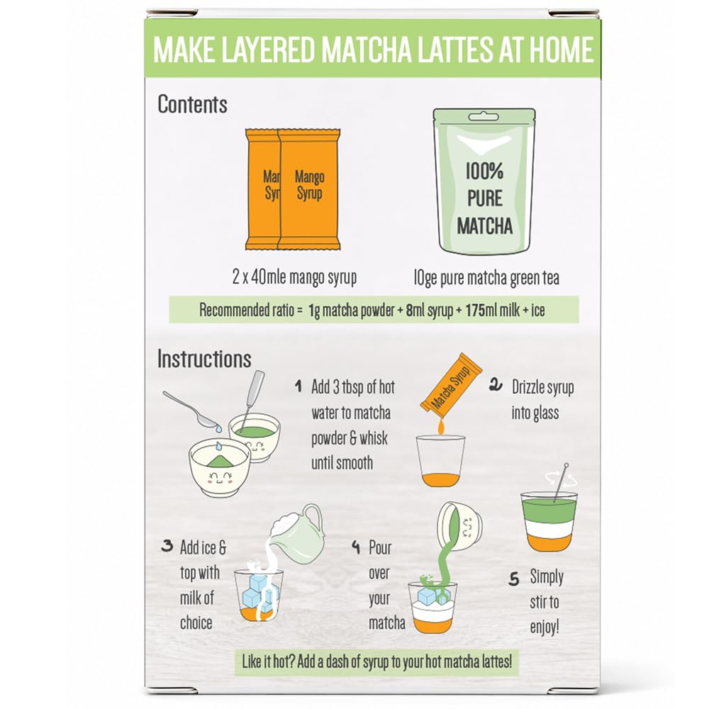 The TeaShed Mango Matcha Latte Kit - Makes 10 Drinks | 150g Pack 3