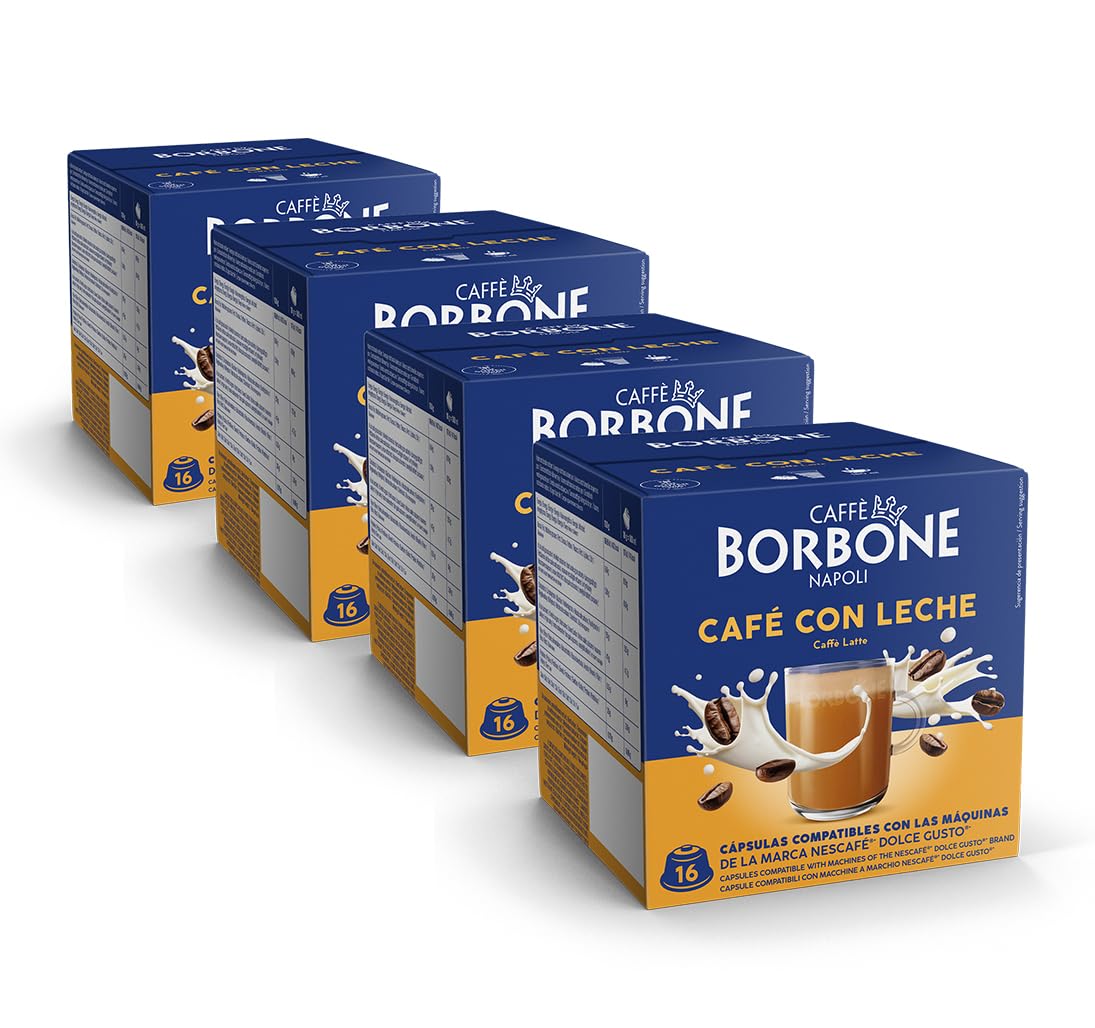 Caffè Borbone Café au Lait - 64 Capsules | Instant Coffee & Milk