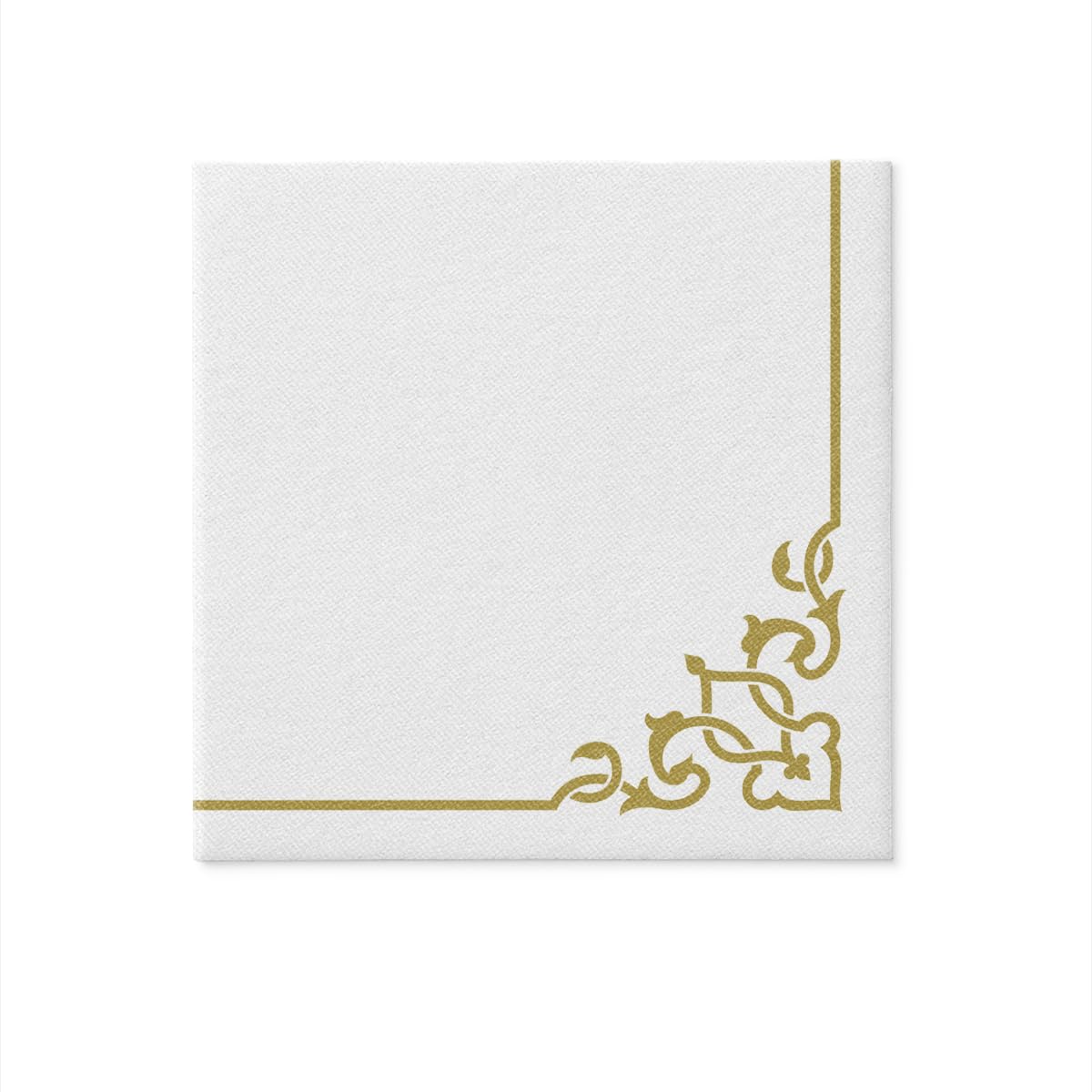 PAW Decor Collection Linen Feel Napkins - Elegant Frame Gold | 40 x 40 cm | 50 Pack 3