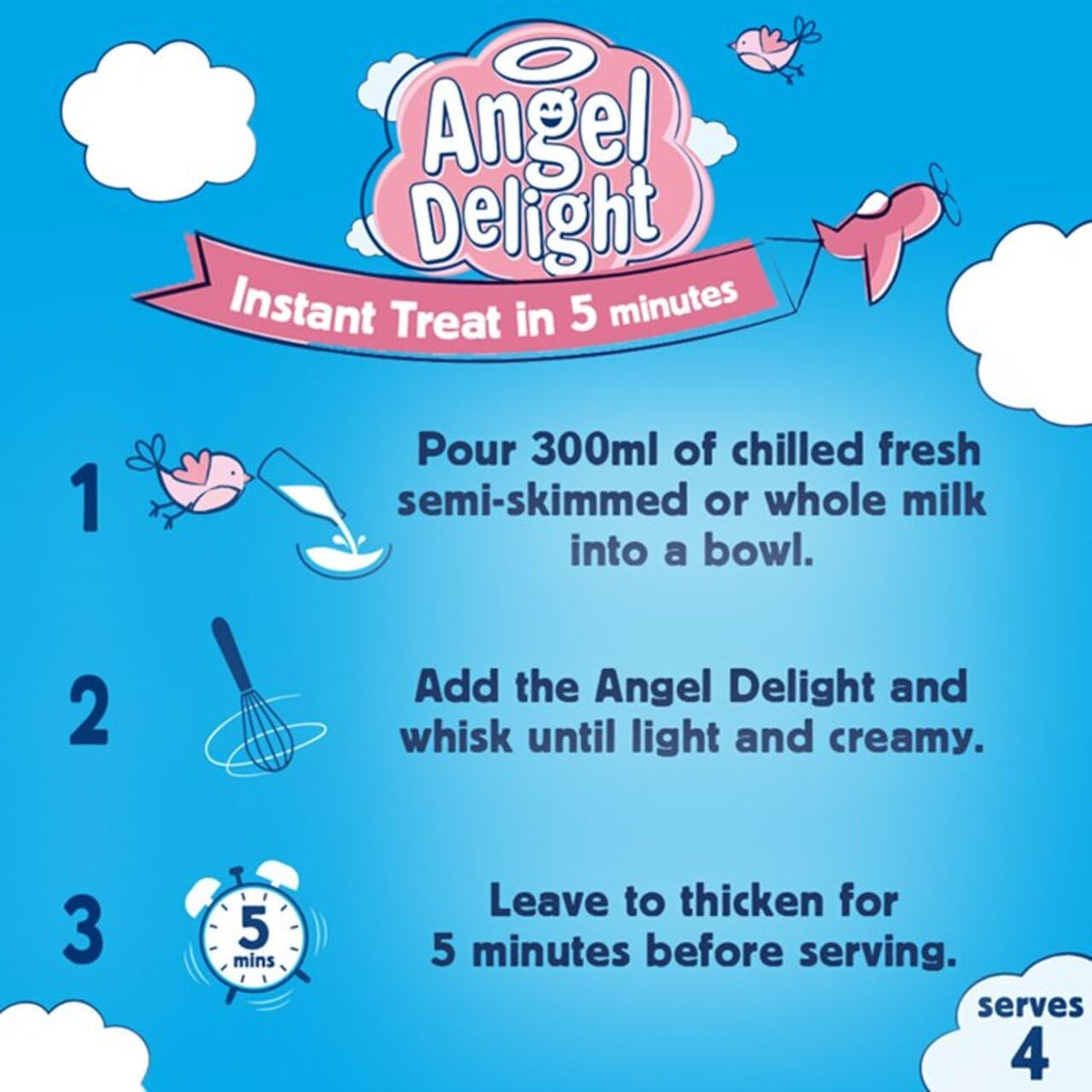 Angel Delight Strawberry Flavour Instant Dessert Mix - Pack of 6, 59g Sachets 3