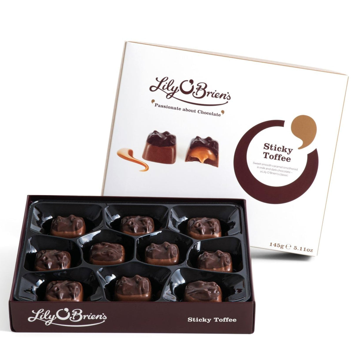 Lily O'Brien's Sticky Toffee Chocolate Gift Box - 145g