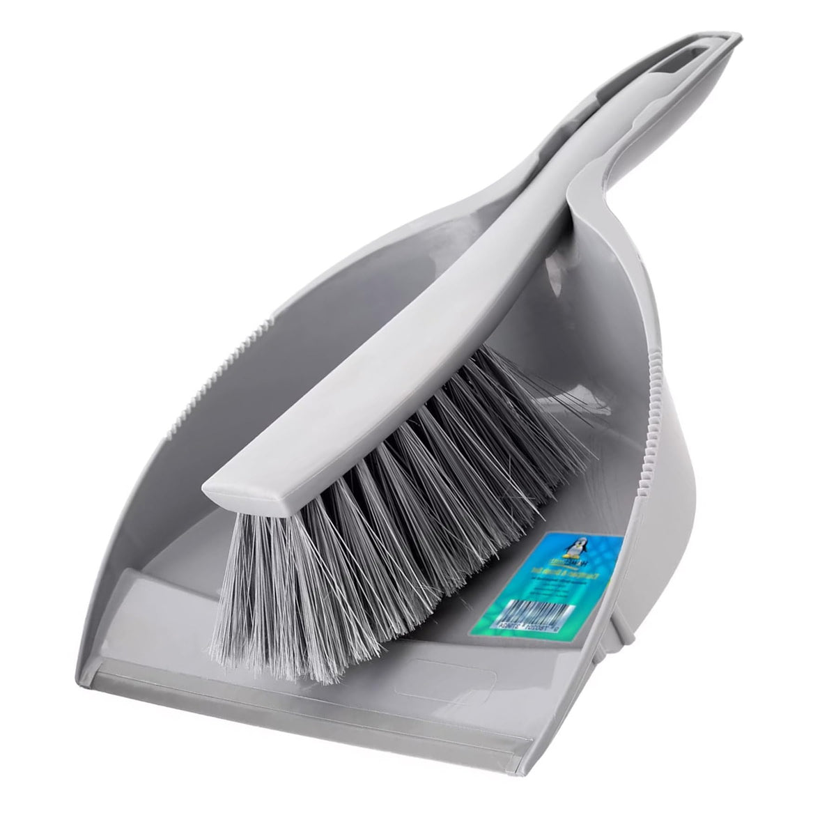HomeSmith Dustpan & Brush Set - Made in Italy, Large Capacity Dustpan with Serrated Edge, Grey 4