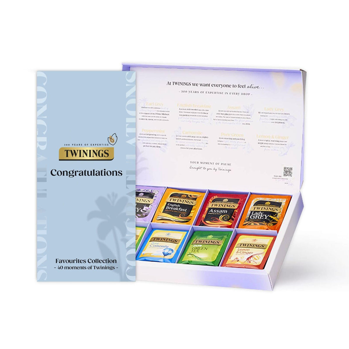 Twinings Favourites Congratulations Collection Gift Box - 40 Tea Bags | 8 Blends | 80g