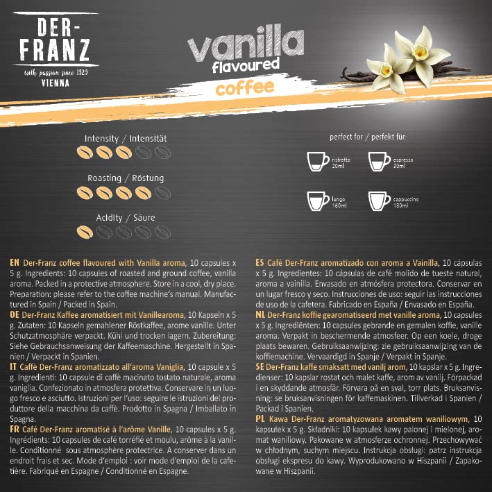Der-Franz Vanilla Aroma Coffee Capsules - Nespresso Compatible, 10 Count 3