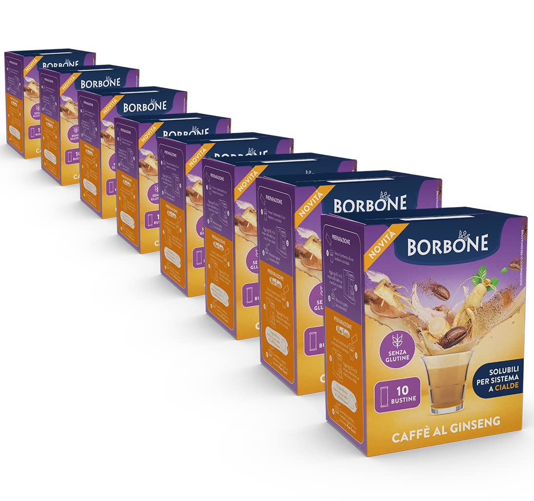Caffè Borbone Ginseng Coffee Sticks - 80 Individual Sticks | Instant Drink | Made in Italy