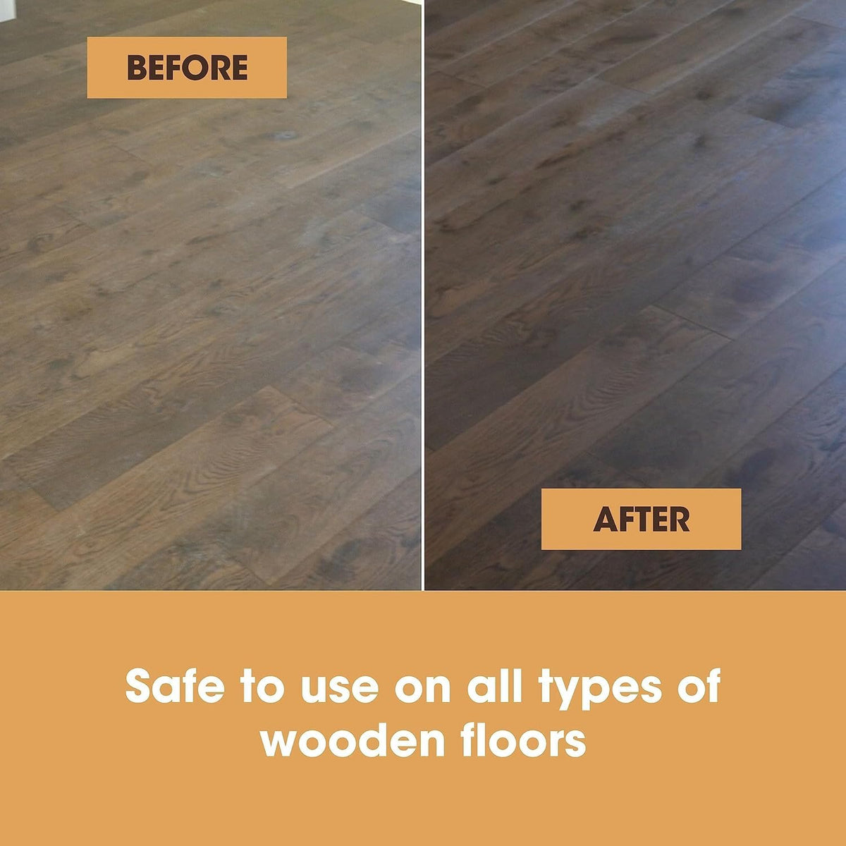 Furniture Clinic Wood Floor Cleaner - Concentrated Formula | 500ml Bottle Makes 5 Litres | Orange Scent 9