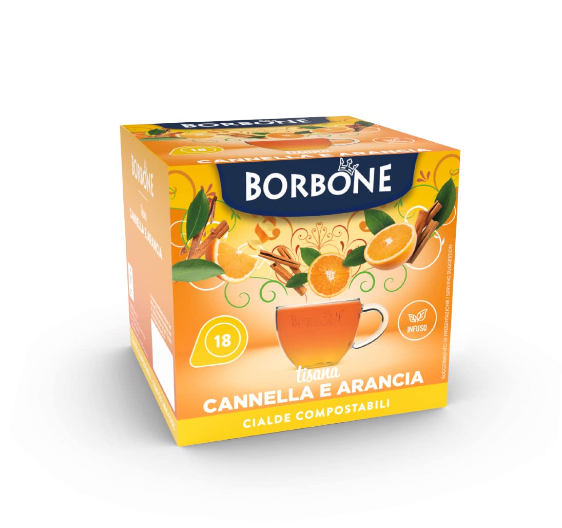 Caffè Borbone Orange and Cinnamon Infusion - 72 Pods | ESE System Compatible | Decaf Herbal Tea