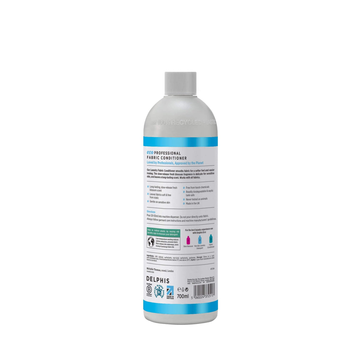 DELPHISECO Fabric Conditioner - Softens Fabric, Reduces Static, Fresh Blossom Scent | 700ml