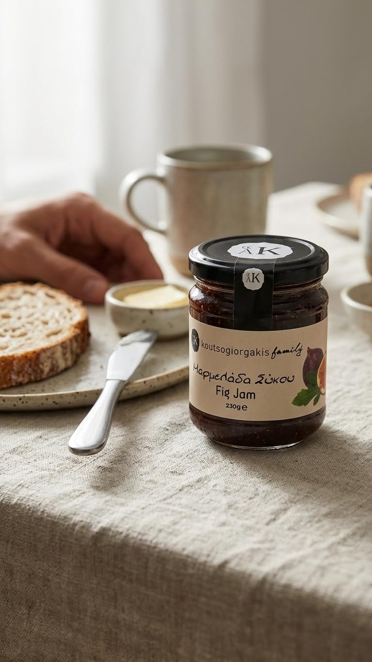 Koutsogiorgakis Family Greek Fig Jam - 100% Smyrni Figs, Sweet & Tangy, Vegan - 2 x 230g Jars 5