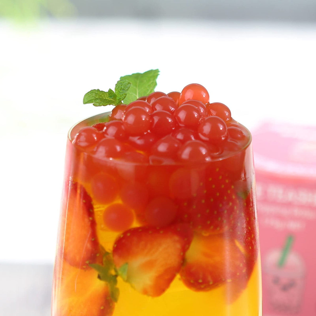 The TeaShed Bubble Tea Kit - 6 Servings of Fruit Flavored Boba & Syrup 4