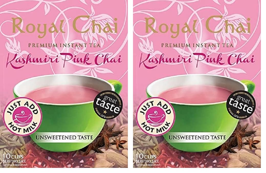Royal Chai Kashmiri Pink Chai - Unsweetened, 10 Sachets 1