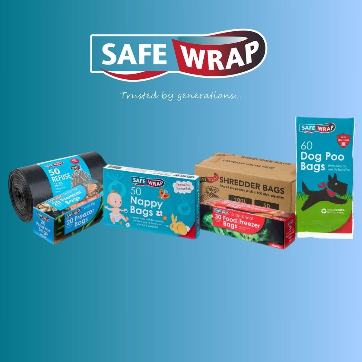 Safewrap Freezer Bags - 120 Pack | Small Size (180 x 230mm) | Snap Seal Closure 6
