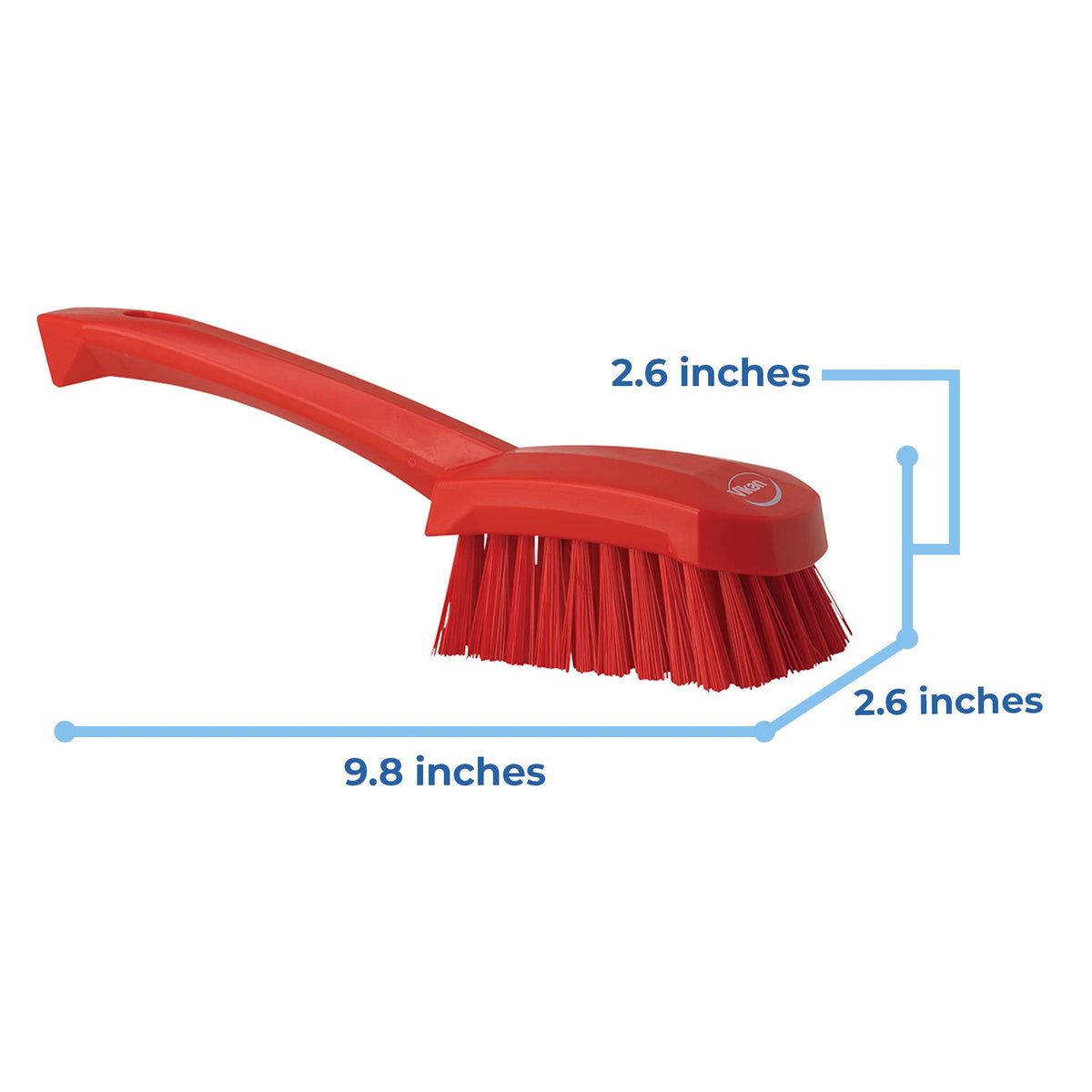 Vikan Hand Broom - Stiff Bristles for Stubborn Dirt | Polypropylene | Red 5