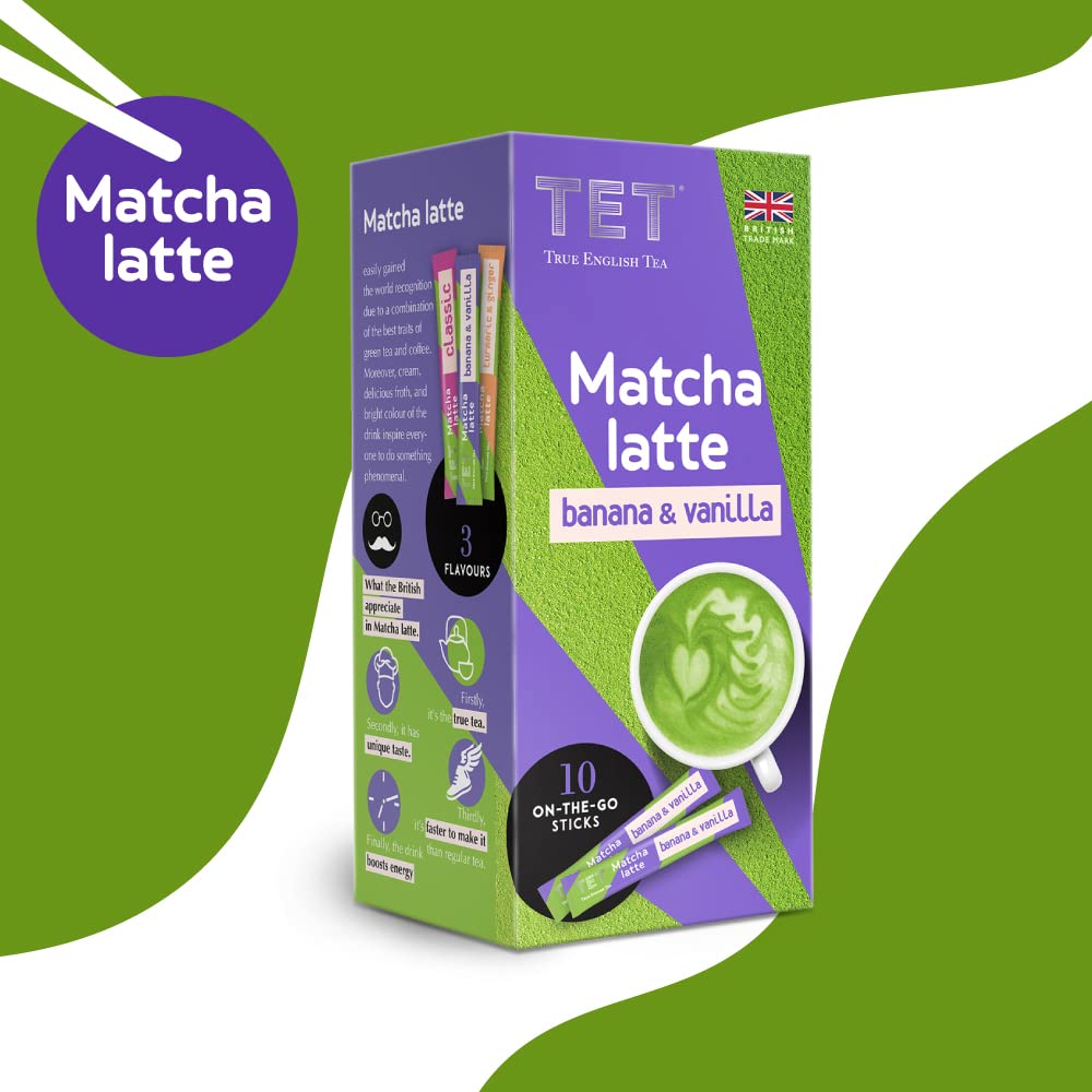 TET Matcha Latte Banana & Vanilla Powder - 100g Pack of 2 4