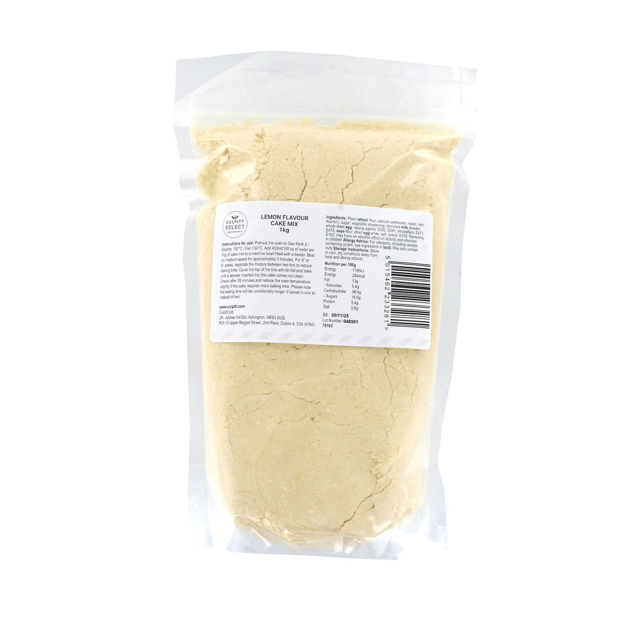 Culpitt Select Lemon Cake Mix - Makes 2 x 8" Cakes | Just Add Water | 1kg 3