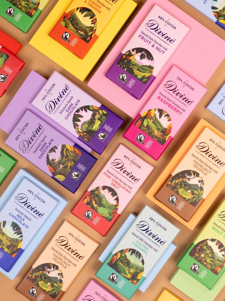 Divine 70% Cocoa Dark Chocolate with Mint Crisp Bar - 15 x 90g Bars 7